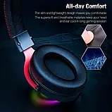 Ігрові геймерські накладні навушники ONIKUMA Gaming RGB X10 Чорно-сірий, фото 7