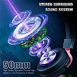 Ігрові геймерські накладні навушники ONIKUMA Gaming RGB X10 Чорно-сірий, фото 8