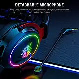 Ігрові геймерські накладні навушники ONIKUMA Gaming RGB X10 Чорно-сірий, фото 9