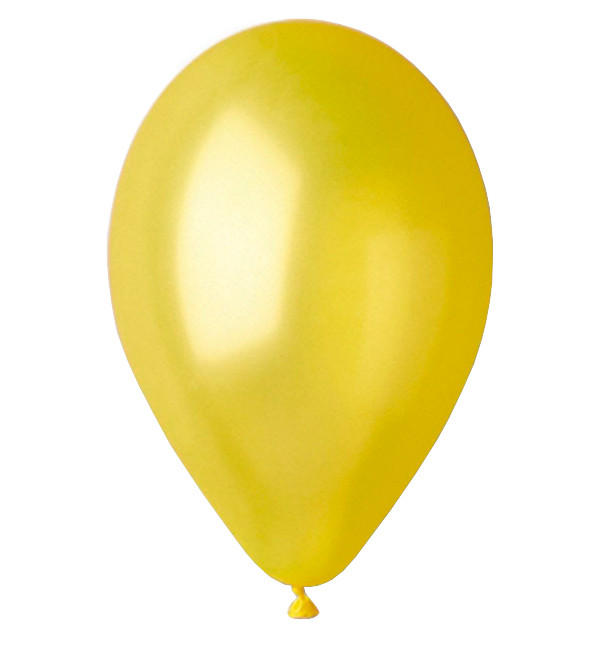 Воздушные шарики (28 см) 10 шт, Италия, цвет - желтый (металлик) - фото 1 - id-p1216766541