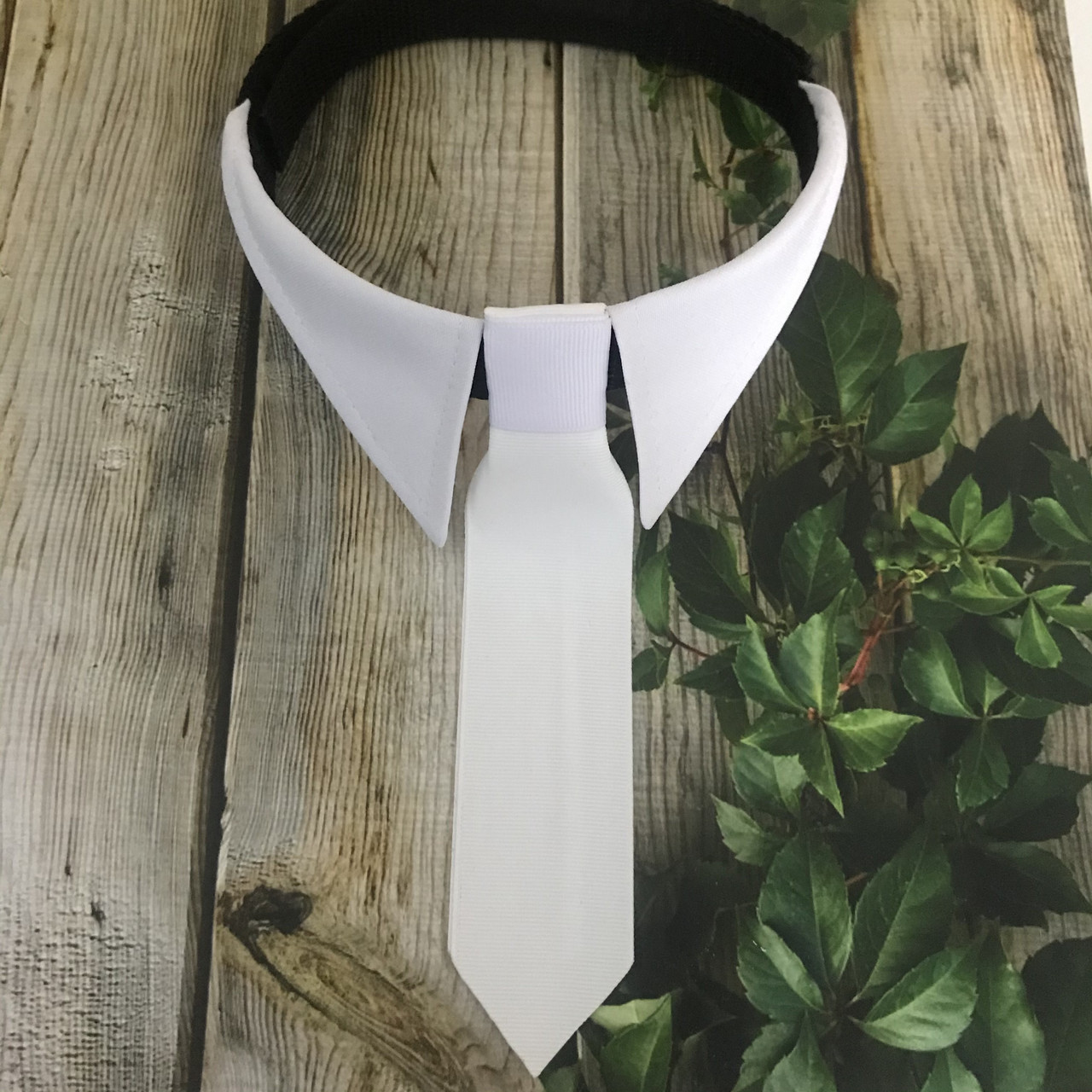 Белый галстук с воротничком для собаки - фото 1 - id-p1443033286