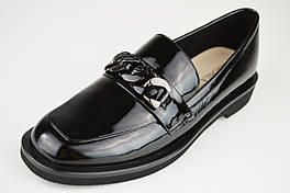 Туфлі лакові з ланцюгом Geronea 1072 38 Чорна шкіра 37