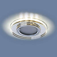 Встраиваемый светильник с led подсветкой Feron 8060-2 MR16 серебро серебро