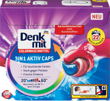 Капсули Денкміт 3в1 для прання кольорової білизни Denkmit Colorwaschmitt 3in1 Caps 22 шт.