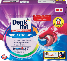 Капсулы Денкмит 3в1 для стирки цветного белья Denkmit Colorwaschmitt 3in1 Caps 22 шт - фото 1 - id-p1443081065