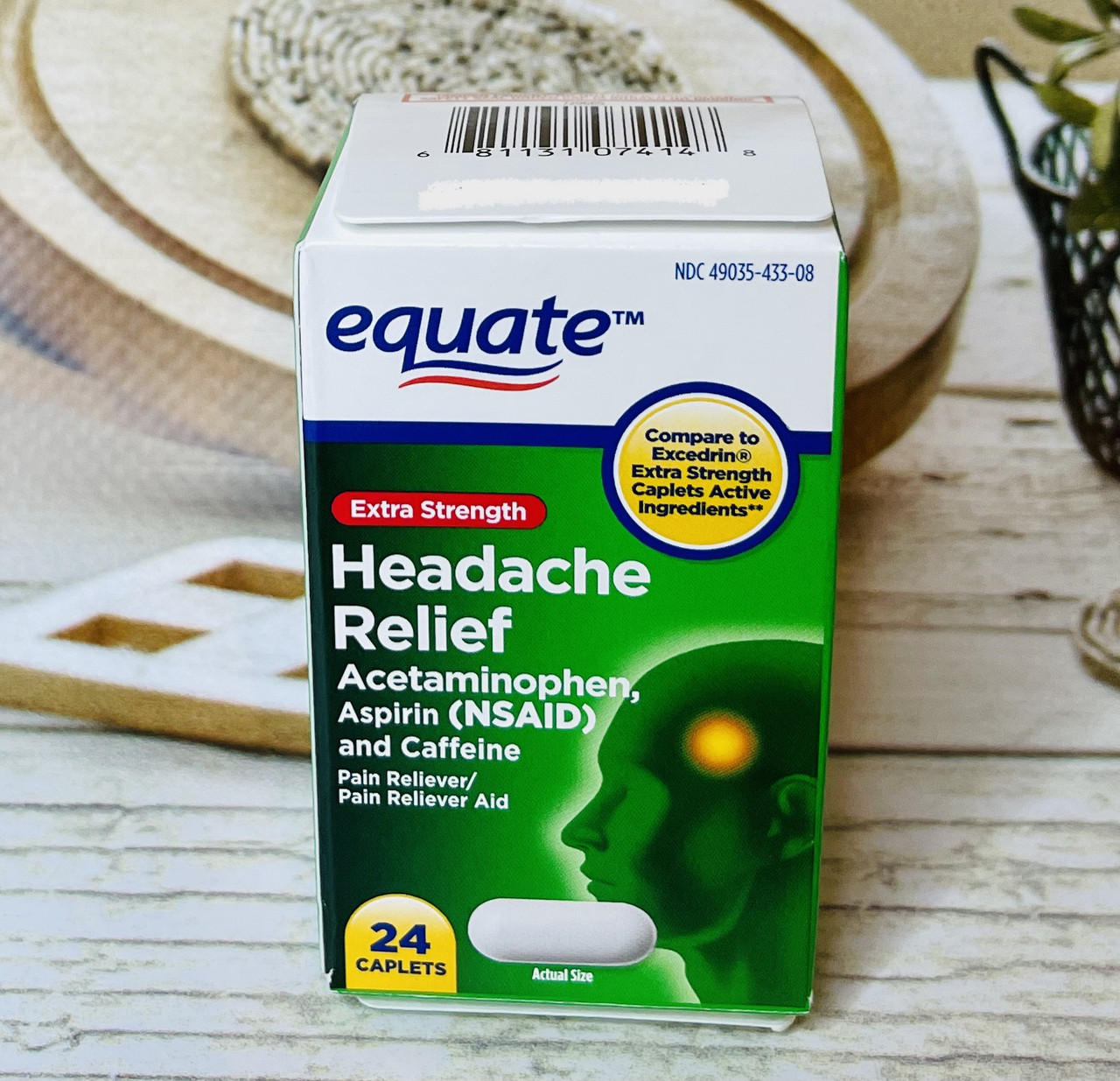 Від мігрені та головного болю Equate Headache Relief, 24шт