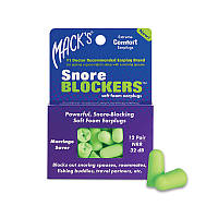 Пенные беруши от храпа Mack's Snore Blockers 12 пар зеленого цвета