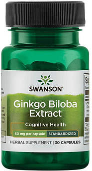 Гінкго білоба Swanson Ginkgo Biloba Extract Standardized 60 mg 240 капсул