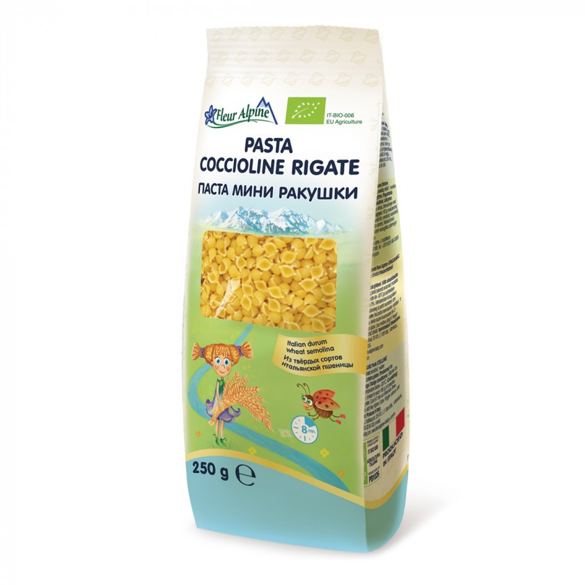 Макарони органік Черепашки Флер Альпін, 250г