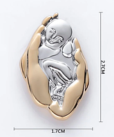 Медицинская брошь брошка пин значок металл золотистый младенец ребенок серебристый в руке гинеколог акушер