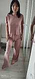 Костюм топ+кюлоти, матеріал трикотаж "рубчик", колір рожевий, фото 4