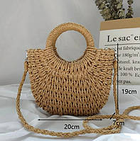 Жіноча плетена сумка 22х20х7см крос-боді з ручкою