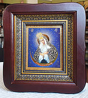 Ікона Гостробрамська Богородиця в фігурному кіоті, розмір 20*18, лік 10*12, асортимент богородичних