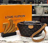 Модная женская коричневая бананка на пояс Louis Vuitton Луи Витон