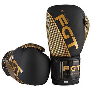 Боксерські рукавички FGT 2560, Flex, 12oz чорний/золото, фото 2