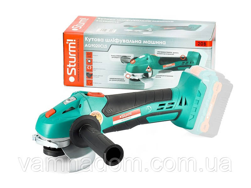 Кутова шліфувальна машина Sturm AG9020CLS (без АКБ і ЗП), фото 1