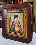 Ікона Святий Лука в темному фігурному кіоті під склом, розмір кіота 20×18, сюжет 10×12., фото 4