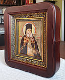 Ікона Святий Лука в темному фігурному кіоті під склом, розмір кіота 20×18, сюжет 10×12., фото 2