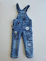 Джинсовий комбінезон для дівчинки р. 80-86см теплий блакитний джинсовий комбінезон для дівчинки з хутром Туреччина