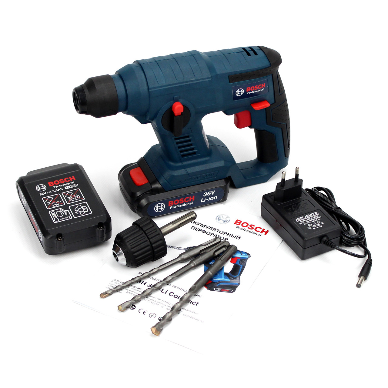 Акумуляторний перфоратор BOSCH GBH 36V-Li Compact (36V, 5AH) Професійний перфоратор Бош