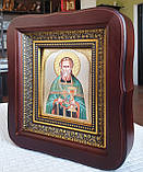 Ікона Святий Іоанн Кронштацький у фігурному кіоті під склом, розмір 20×18 сюжет 10×12, фото 2