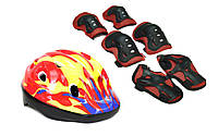 Комплект шлем и защита размер S-M Красный