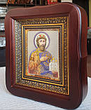 Ікона Святий князь Ярослав мудрий у фігурному кіоті під склом, розмір 20×18, сюжет 10×12., фото 2