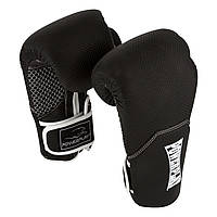 Тренировочные боксерские перчатки PowerPlay черно-белые карбон 16 унций