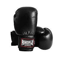 Боксерские перчатки для тренировок PowerPlay черные 18 унций