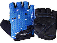 Спортивные велоперчатки детские PowerPlay Сине-белые XS Велосипедные перчатки велоперчатки без пальц
