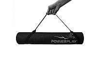 Тренировочный коврик для йоги и фитнеса PowerPlay (173*61*0.6) Черный