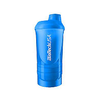 Шейкер с контейнером и таблетницей BioTech USA Vawe Shaker 3in1 600ml + 350ml