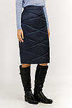 Утеплена спідниця міді Finn Flare A19-12004-101 темно-синя M, фото 3