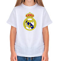 Футболка для дівчаток з принтом ФК Реал біла