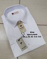 Белая приталенная рубашка с коротким рукавом Palmen
