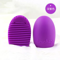 Силіконова щітка для чищення миття косметичних пензлів Фіолетова