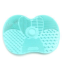 Силіконовий килимок для чищення миття косметичних кистей Бірюзовий GJ754A