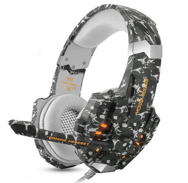 Навушники для гри KOTION LED G9600, сірий камуфляж, фото 1