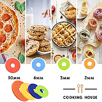 Набір дерев'яна качалка для тіста Cooking House з кільцями для розкочування тіста + Килимок для випікання, фото 6