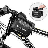 Lb Сумка для велосипеда на раму West Biking Smart 0707213 для смартфонів Black + Gray, фото 3