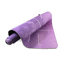 Lb Коврик каремат липкий для йоги и фитнеса Dingming YZS-16 Вспомогательные линии Purple