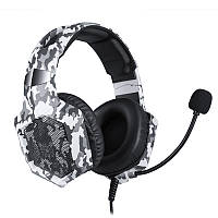 Al Дротова стереогарнітура ONIKUMA K8 Camouflage Grey навушники з мікрофоном 1+2/3.5мм + USB для ПК ігор