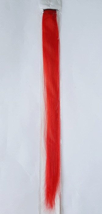 Пасмо накладна для волосся (червона) 50 см, дитяча зачіска