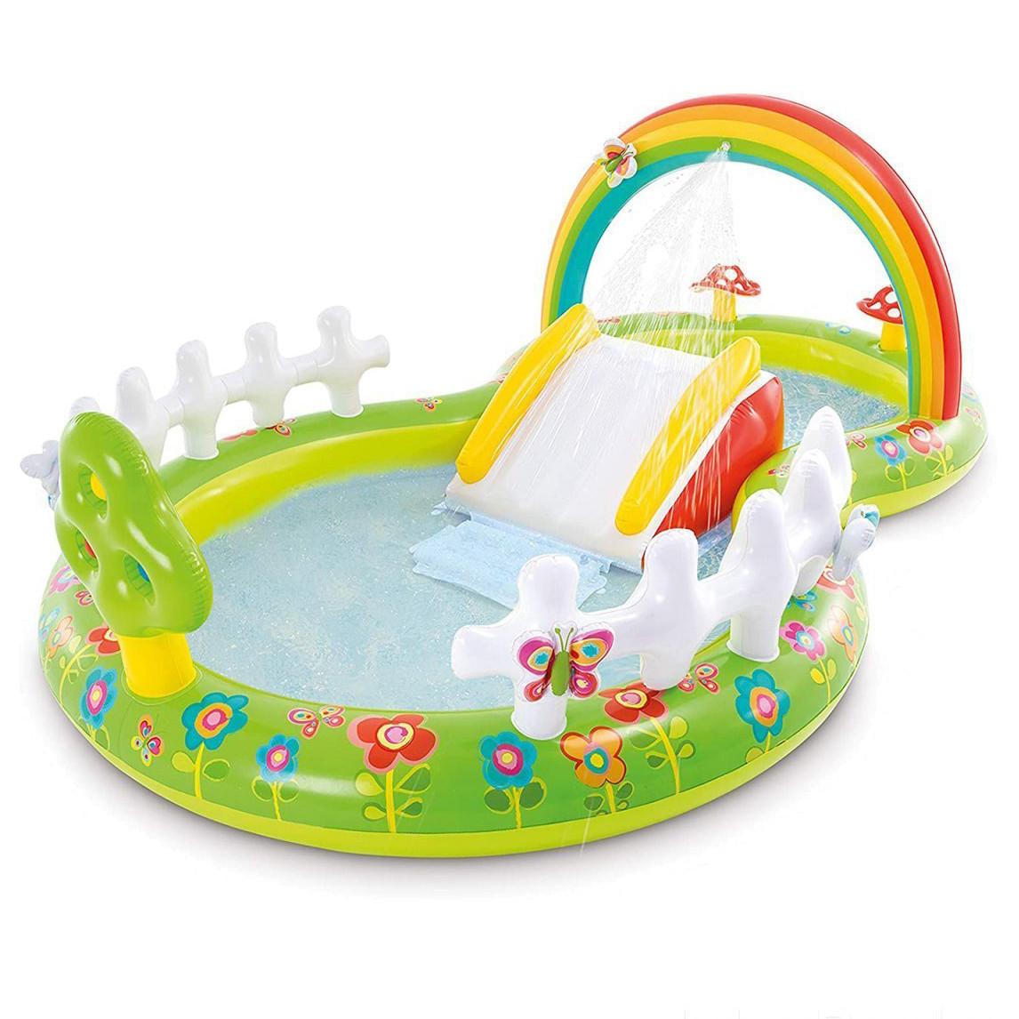 Детский надувной игровой центр бассейн с горкой и водопадом Intex 57154 Сад, надувная водная горка аттракцион - фото 2 - id-p1443434349