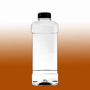 Квадратна пляшка ПЕТ 1 л. з кришкою 38 мм