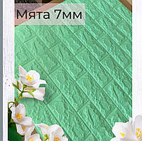 Самоклеючі 3D панелі (декоративна 3д панель самоклейка) Wall Sticker 700х770х7мм зелений цегла м'ята