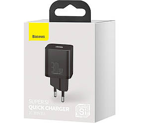 Мережевий зарядний пристрій Baseus Home Charger Super Si Type-C 30 W Black (EU) CCSUP-J01