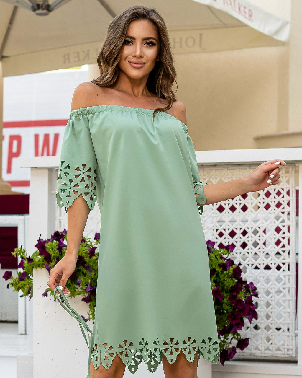 Сукня з вибитим малюнком , модель 105, колір шавлія, фото 1