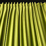 Якісні оксамитові штори на трубній стрічці Штори Блекаут Штори з оксамиту 200х270 см Колір Салатовий, фото 4