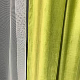 Якісні оксамитові штори на трубній стрічці Штори Блекаут Штори з оксамиту 200х270 см Колір Салатовий, фото 8